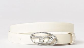 Diesel Cintura B-1DR in pelle con strass