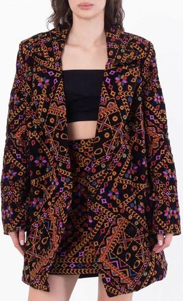 Farm Rio Farm Rio Embroidered Corduroy Blazer