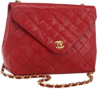 Chanel Pre-owned Cross Body Bags, female, Red, Size: ONE SIZE Pre-owned Vintage Leather Cross Body Bag