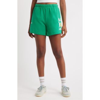 The Mayfair Group Fall In Love With Life Cotton Blend Fleece Shorts in Green at Nordstrom Rack, Size Large/x-Large