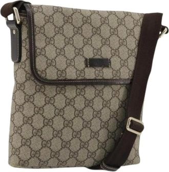 Gucci Pre-owned Cross Body Bags, female, Beige, Size: ONE SIZE Pre-owned Vintage GG Canvas Shoulder Bag