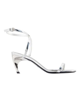 Alexander McQueen Alexander Mcqueen Womens Seal Heeled Sandals - - Leather - Silver - Size EU 36