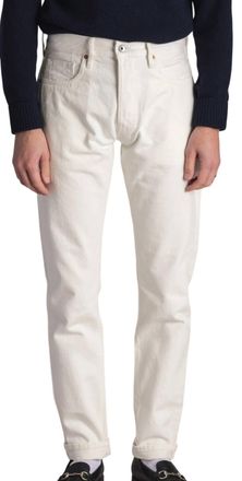 C.O.F. STUDIO M7 Tapered Jeans In Ecru Stone Wash