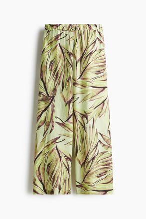 H&M Weite Hose mit Kordelzug - Gr&uuml;n/Gemustert