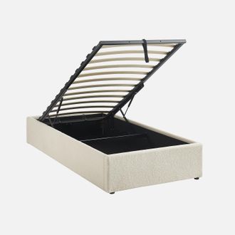 Sweeek Cama Con Somier Abatible, Acabado Borreguito