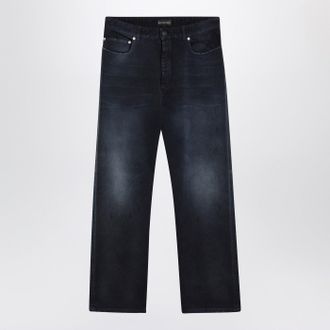 Balenciaga Wide Leg Blue Washed Effect Jeans