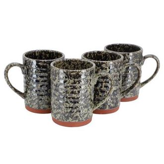 Gibson Home Terra Bella 4 Piece 18.5 Ounce Terracota Mug Set in Green at Nordstrom
