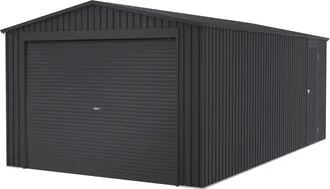 Wasabi Garaje Met&aacute;lico 19,52m2 Jarama - Resguardo Exterior Coche - Puerta Enrollable Extra Ancha - Color Gris Antracita - 576x338x243cm