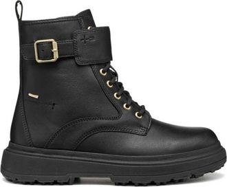 Geox Lamidie + Grip ABX Enkellaarsjes - Dames - Veterlaarzen - Zwart - 39 EU - Leer - Schoenen
