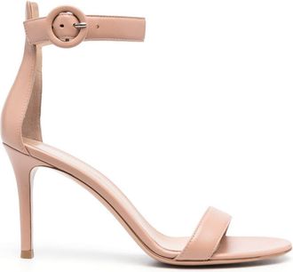 Gianvito Rossi Portofino 100mm leather sandals - women - Calf Leather/Calf Leather/Calf Leather - 39.5 - Pink
