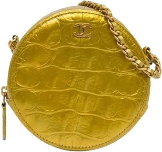 Chanel Pre-owned Vintage Crossbody Bag - Dames - Vintage Schoudertas - Geel - ONE Size - Leer - Vintage