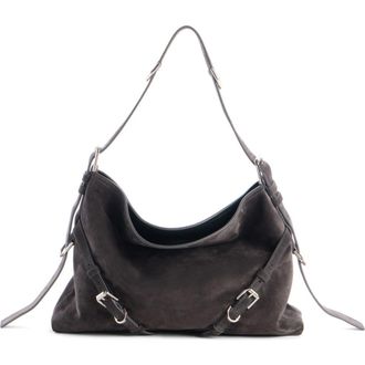 Givenchy Large Voyou Suede Shoulder Bag in 001-Black at Nordstrom