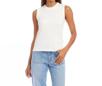 Karen Kane Ribbed Tank In Off White