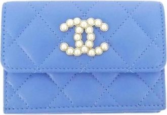 Chanel Pre-owned Wallets, female, Blue, Size: ONE SIZE Pre-owned Wallet (tri-fold)