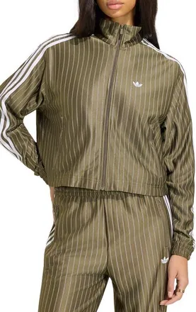 adidas Originals Pinstripe Track Jacket in Branch/silver Met. at Nordstrom, Size Xx-Small