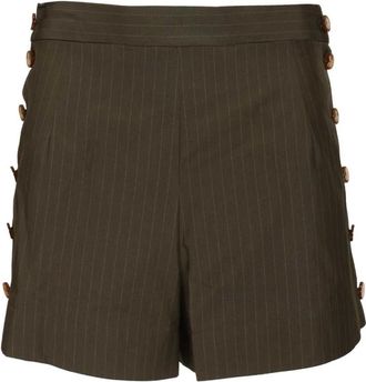 Vivienne Westwood Korte Broeken, Dames, Groen, S, Katoen, Elle Button Shorts