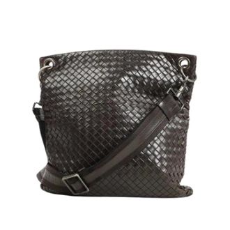 Bottega Veneta Pre-owned Cross Body Bags, male, Brown, Size: ONE SIZE Pre-owned VN Intrecciato Crossbody Messenger Bag