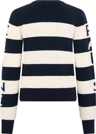 Celine Womens Crew Neck Sweater Blue Wool