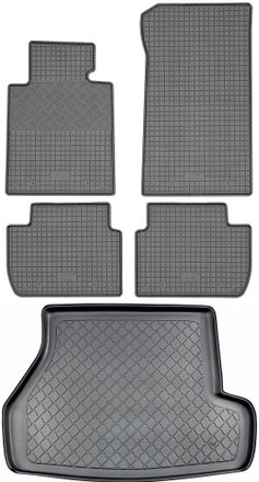 OEM Bmw Serie 3 E46 Touring Kombi (5 Puertas) De 1998 A Agosto De 2005. Juego - Alfombrillas De Goma Para Coche + Alfombrilla Para Maletero