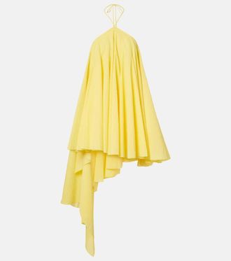 Jacquemus Vestido corto asim&eacute;trico Triangle en mezcla de algod&oacute;n