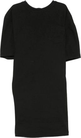 Issey Miyake Gedrapeerde Mini Jurk - Heren - T-shirts - Zwart - M - Katoen - Tops