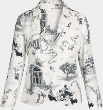 Thom Browne Hector Toile Unconstructed Silk Twill Fit 3 Sportcoat
