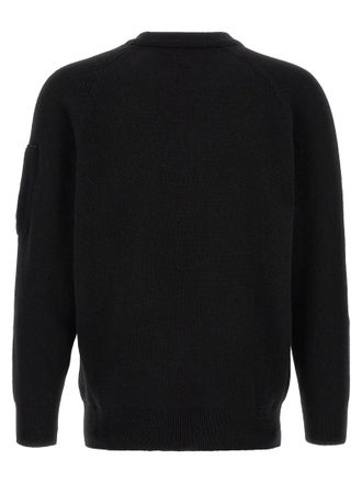 C.P. Company Recycled Wool with Lens Detail Sweater - Black