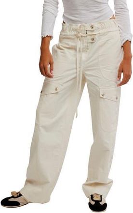 Free People Park Ave Cotton Cargo Pants in Ivory at Nordstrom Rack, Size X-Large