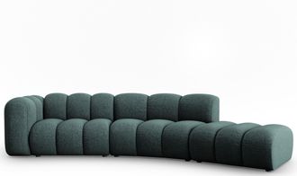 BLOOMINGLOFT 5-Sitzer Design Modulsofa Lupine mit Ottomane rechts - Chenille-Bezug