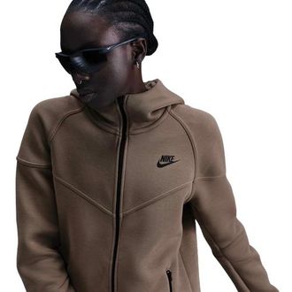 Nike Womens NSW Tech Fleece WR Full-Zip Hoodie - Black/Mink Brown Size S