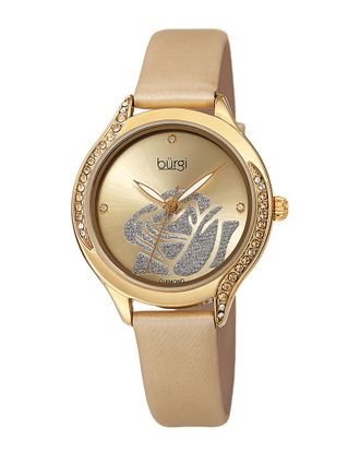 Bürgi Burgi Womens Leather Diamond Watch