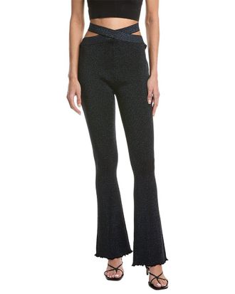 3.1 Phillip Lim Marled Lurex Rib Crossover Flare Pant