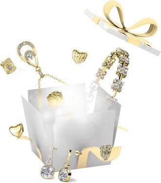 MYC-Paris 13 juwelen en 11 verrassingskralen voor een doe-het-zelf-adventskalender - goud en kristal