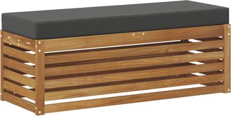 vidaXL Banco De Taburete Madera De Acacia S&oacute;lida Natural Y Antracita Vidaxl