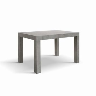 Konte Design Mesa de madera, gris cemento, ext.120x80-200x80cm