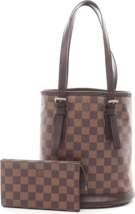 Louis Vuitton Borsa a secchiello Marais in tela Damier Eb&egrave;ne 1998 - Marrone