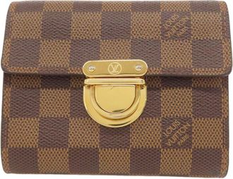Louis Vuitton Damier Damier Canvas Ebene Damier Canvas Wallet (Bi-Fold) (Pre-Owned)