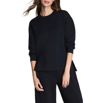 Spanx Air Essentials Brushed Crewneck Top in Very Black at Nordstrom, Size Medium
