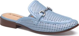 Johnston & Murphy Ali Perforated Bit Mule in Light Blue Pearlized at Nordstrom, Size 8.5