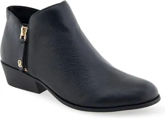 Aerosoles Collaroy Womens Black Leather Round Toe Ankle Boots LION764