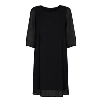 2-Biz Zwarte polka dot jurk Tamas - Dames - Casual kleedjes - Zwart - XL - Polyester - Kleedjes