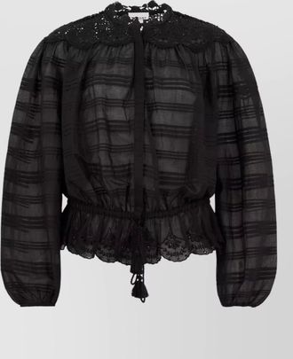 Isabel Marant long sleeve cotton blouse peplum hem