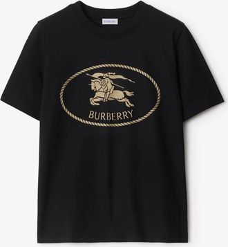 Burberry Cotton T-Shirt With Knight Stamp