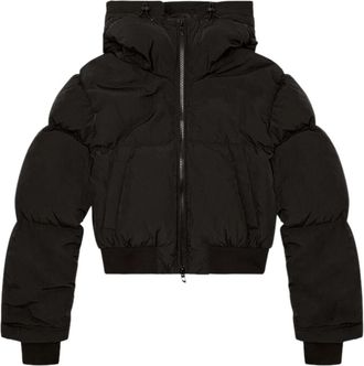 Diesel W Peyt Short New P1 - Dames - Winterjassen - Zwart - S - Leer - Jassen