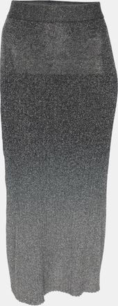 Joseph Metallic Grey Lurex Knit Dip Dye Midi Skirt