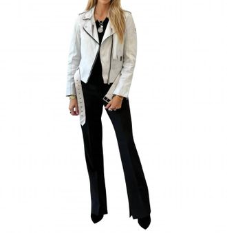 Mauritius India Leather Jacket In White
