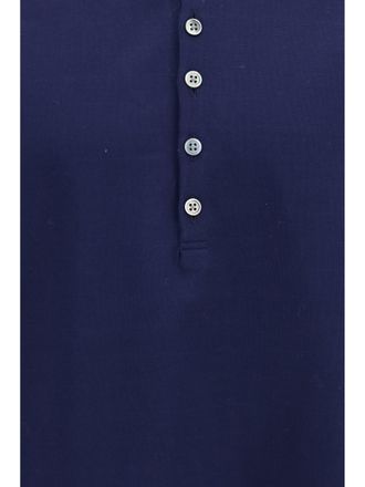 Thom Browne 4-Bar Cotton Jersey Polo Shirt - Navy