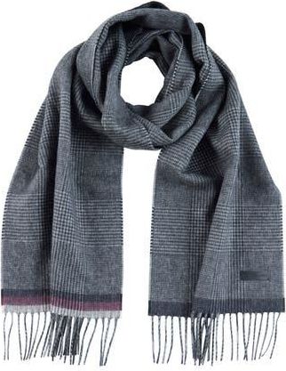 Bruno Magli Glen Plaid Silk & Cashmere Blend Scarf in Grey at Nordstrom Rack