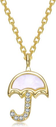 Rachel Glauber 14K Plated Pearl Cz Pendant