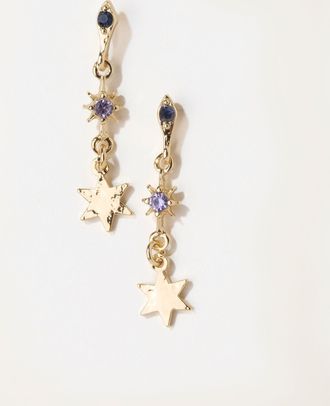 Fat Face FatFace Star Gem Drop Earrings in Gold Tone